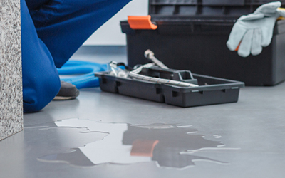water overflow due to water softener drain