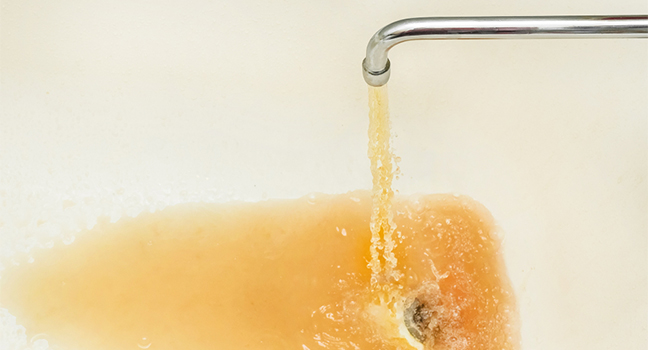 brown water issue in water softener